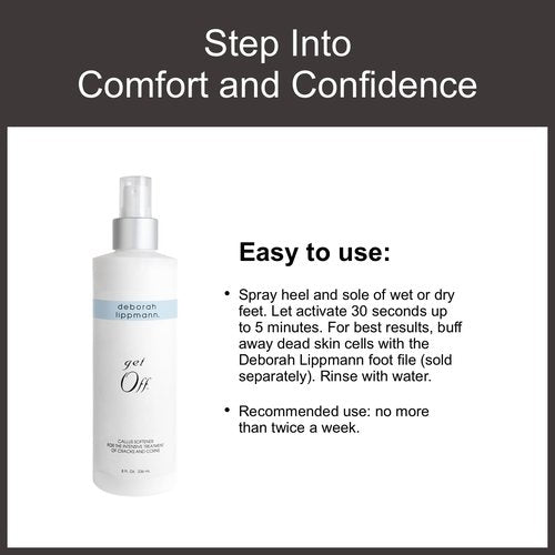 Deborah Lippmann Pro Size Foot Exfoliator Spray | Callus Softener for Dry Cracked Feet & Heels, Moisturizing Protective Barrier for Smooth Skin | 8 Fl. Oz.