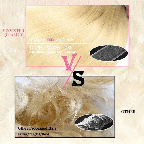 YISEA 613 Blonde Bundles With Closure Brazilian Body Wave 3 Bundles With Closure Blonde Human Hair Bundles With Closure Remy Hair (10 10 10+10, 613#)
