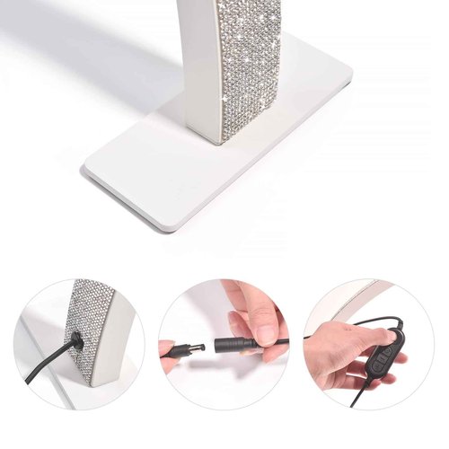 KADS Half Moon Nail & Lash Light - 29In Wide Desk Lamp, 3 Color Temperatures 3000k-6500k, White