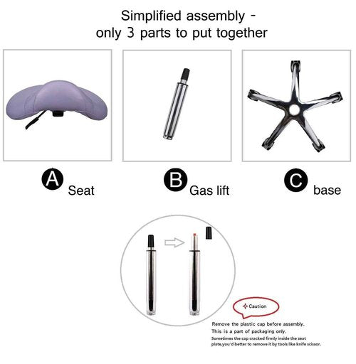 Kaleurrier Saddle Stool Rolling Swivel Height Adjustable with Wheels,Heavy Duty Saddle Chair,Ergonomic Stool Chair for Hair Salon Lab Clinic Dental Massage Home Office Kitchen (Purple, Without Back)