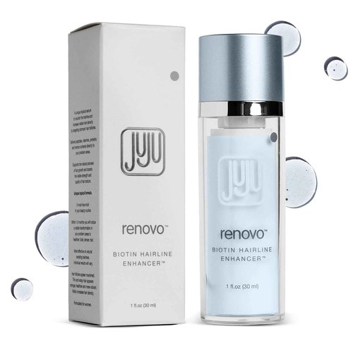 Renovo Biotin Hair Serum Women 1 Fl Oz Fragrance-Free Scalp Nourishing Hairline Enhancer, Hair Thickening Serum for Women, Gentle Formula Biotin Topical Scalp Serums for All Type of Thinning Hairlines