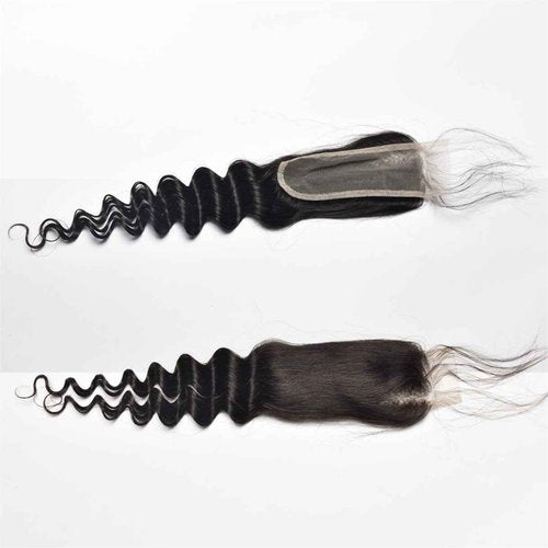 Brazilian Loose Deep 2x6 Lace Closure 100% Unprocessed Human Virgin Hair Pre Plucked Loose Deep Wave Pre-Plucked Hairline Frontal Closure Natural Black With Baby Hair (20inch, 2x6 loose deep closure)