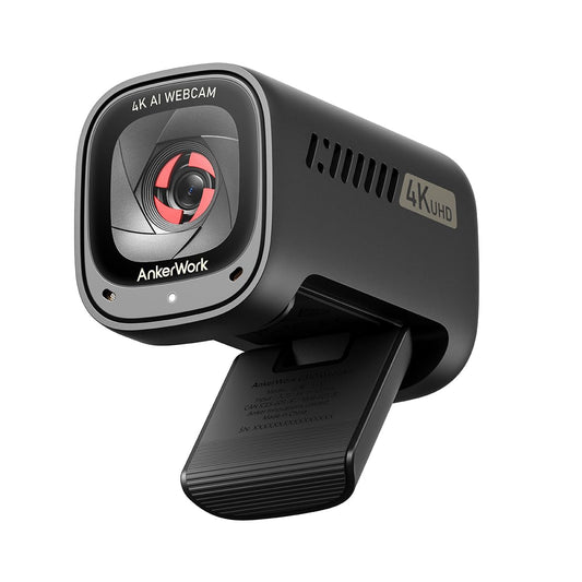 AnkerWork C310 Webcam, 4K Webcam, 12 Megapixel, AI Auto Focus, AI Framing, AI Noise Canceling Mic, Built-in Privacy Cover, and Adjustable FOV, 1080p@60FPS HDR, for Video Calls (Renewed