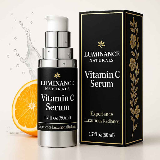 LUMINANCE NATURALS Vitamin C Serum for Mature Skin with Hyaluronic Acid, and Aloe Vera - Hydrating, Lifting, Face Wrinkle & Age Spot Reduction, Anti-Aging Skincare, (1.7 fl oz)
