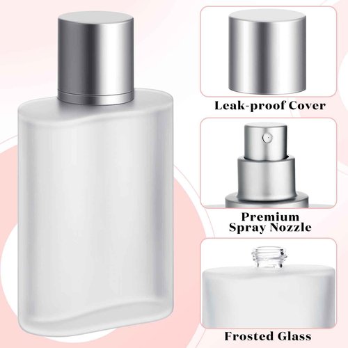 Motiskyy 24 Pcs 100ml Frosted Glass Bottle Perfume Atomizer refillable Spray Empty Perfume Dispenser Fine Mist Atomizer Cosmetic Container for Travel Men Women