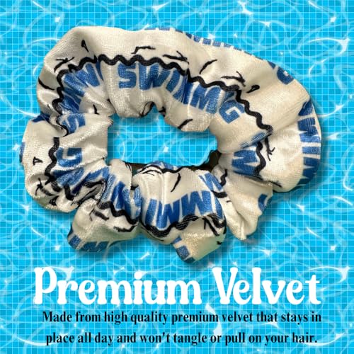 Swim Hair Accessories, Swim Scrunchie, Swimmer Gift, Premium Velvet, Gift for Swimmers, Swim Team Gifts, Scrunchy Elastic Hair Bands for Girls, Women Hair Accessories