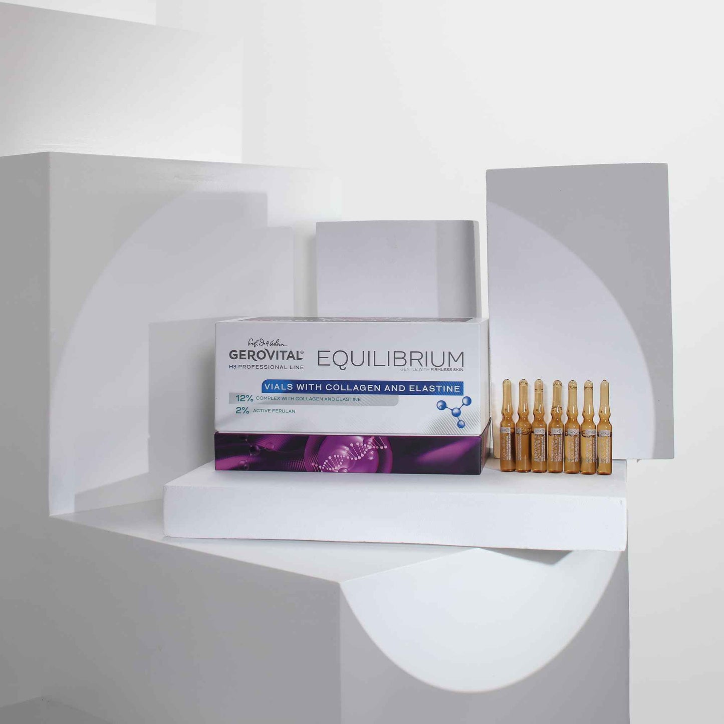 GEROVITAL EQUILIBRIUM - Ampoules with 12% Collagen and Elastin, Intensive Moisturising and Anti-Wrinkle Serum, Professional Product, 20 Ampoules x 2 ml