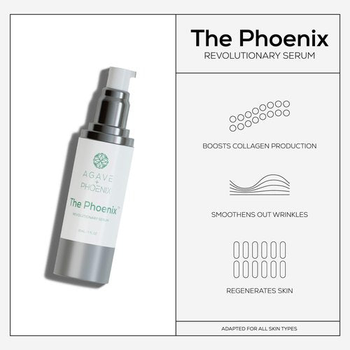 Agave + Phoenix - The Phoenix | Women's Day & Night Serum for Sensitive, Dry & Oily Skin, Made with Bakuchiol, Hyaluronic Acid & Natural Ingredients, Anti Aging & Restoring
