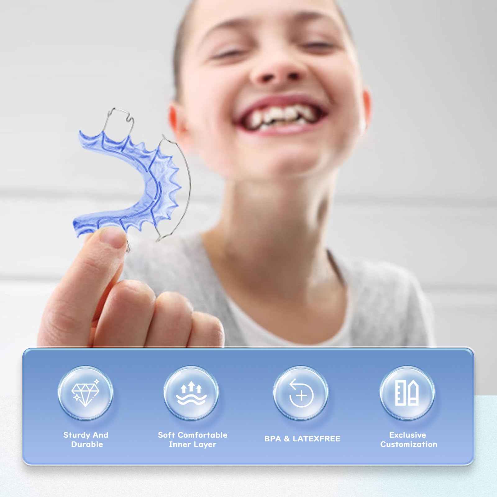 2 Hawley Retainers for Custom Teeth Retention – Comfortable & Durable Upper and Lower Retainers, Custom-Fit for Adults & Kids