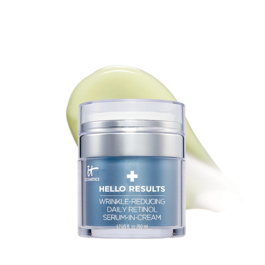 IT Cosmetics Hello Results Anti-Aging Retinol Serum-Cream - Firming Face Cream with Niacinamide & Vitamins B5 & E - 1.7 fl oz