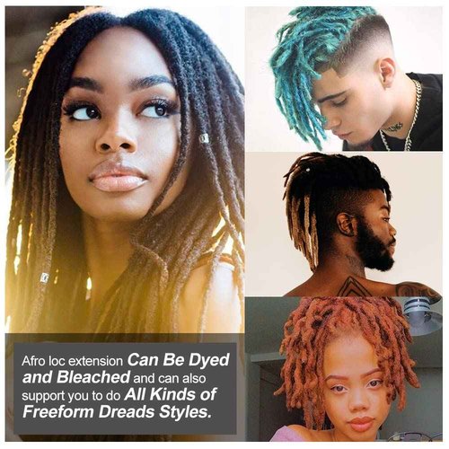 FAMILOCS Loose Curly Ends Human Hair Dreadlocks Extensions 0.4cm-0.8cm Width 8-16 Inch 100% Human Hair Handmade Loc Extensions with Needle and Comb (10 Inch 20 Strands, 0.4cm Width, Natural Black)