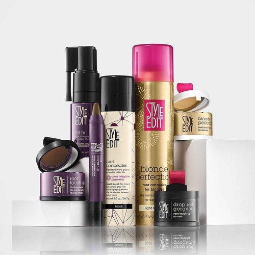 Style Edit Dark Red/Auburn Full Size, Travel Size Concealer, and Touch Up Powder