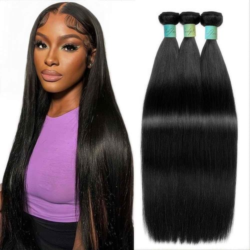 AnJudyReid Straight Hair Bundles 13A Brazilian Virgin Human Hair Bundles Straight 20 22 24Inch 100% Unprocessed Virgin Human Hair For Black Woman Natural Black