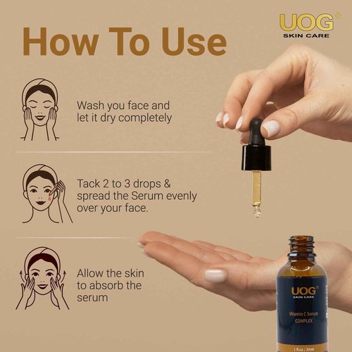 UOG (United One) Super Vitamin C Face Serum - Anti-Aging, Hydrating & Firming Formula, Lifts & Firms Face, Neck, Jawline, Reduces Dark Spots, Fine Lines, Wrinkles,1 Fl Oz- Pack of 2