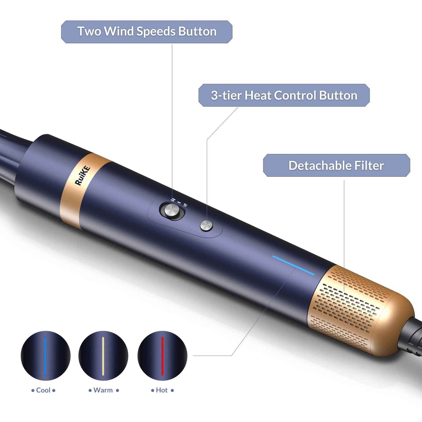 4-in-1 Hot Air Styler & Hair Dryer Brush – 110,000 RPM High-Speed Brushless Ionic Blow Dryer for Fast Drying, Curling, Straightening, Suitable for All Hair Styler - No Heat Damage