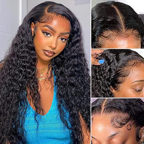 Kinky Curly 13x4 HD Lace Front Human Hair Wigs 180% Density Kinky Curly Glueless Wig 12A Brazilian Virgin Hair Pre Plucked With Baby Hair 16Inch Afro Kinky Curly Lace Frontal Wigs For Women
