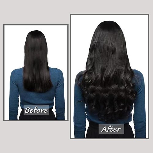 Savasana Clip in Hair Extensions Real Human Hair Straight 7 Pcs Long Black Hair Extensions Double Weft Thick Natural Black 20 Inch 120g