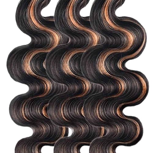 20 20 20 Inch Ombre Bundles P1B30 Body Wave Human Hair Bundle Two Tone Black Mixed With Color 30 Body Wave Bundle Fridnae Hair 1B30 Highlight Brown Bundles