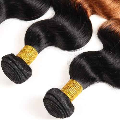26 28 30 Inch Ombre Human Hair Bundles 1B30 Body Wave Two Tone Black and Light Brown Color 30 Hair Weave