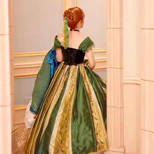 DDazzling Princess Rhinestone Gold Hair Comb with Satin Ribbons Halloween Birthday Accessories for Women Girls, 3 Colors (Green Gold)