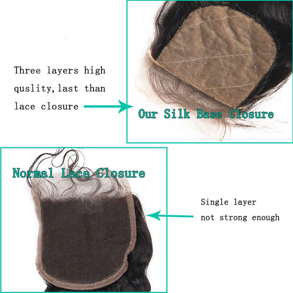 Nicewig Silk Base Top Closure Yaki Straight Bleached Hidden Knots Free Part 4x4 Fake Scalp Lace Closure With Baby Hair Unprocessed Virgin Kinky Straight Human Hair Closure 10" inch