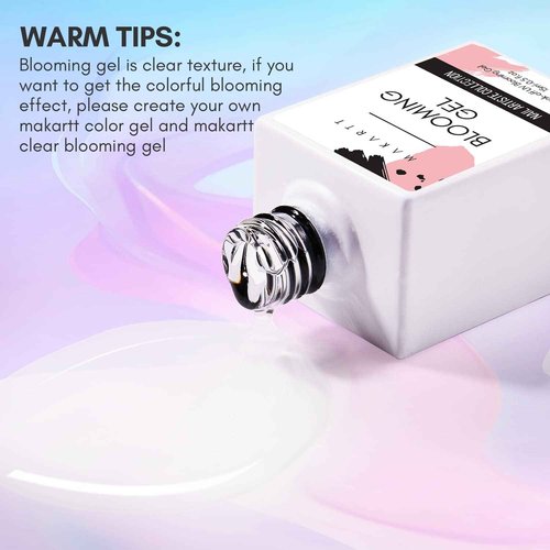 Makartt Clear Blooming Gel 15ml UV LED Soak Off Nail Art Polish for Spreading Effect Bundle With Aurora 36W Rechargeable UV LED Light Cordless Nail Lamp