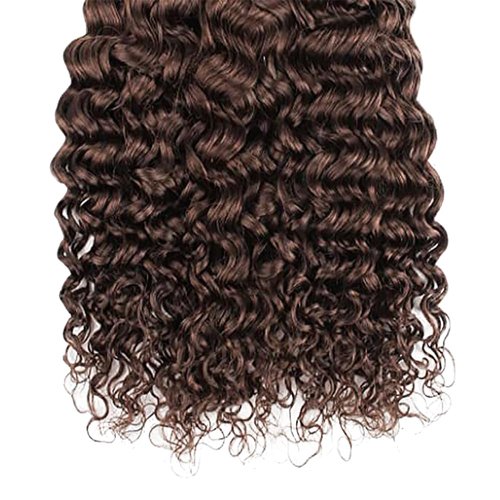 Color 4 Bundle Dark Brown Deep Wave Human Hair Bundle 8A Grade Chocolate Brown Deep Wave Bundles Hair Weave 3 Bundles 18 18 18 Inch