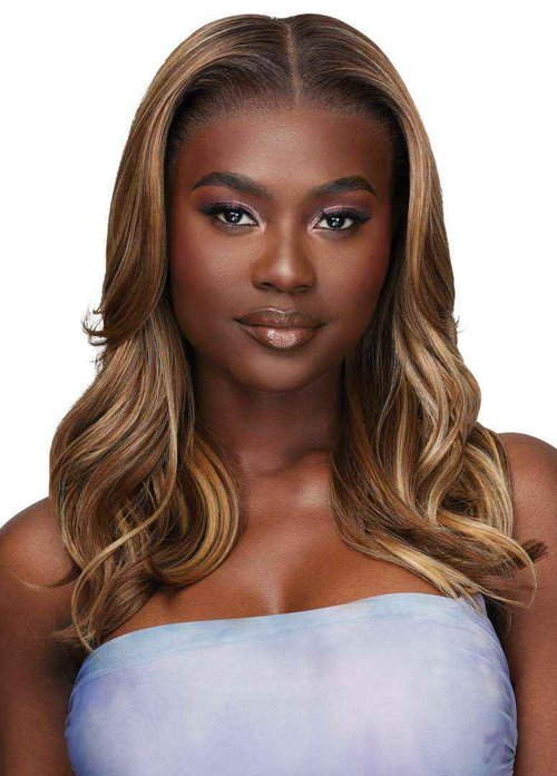 Outre Airtied 100% Fully Hand-Tied Wig - Human Hair Blend - Loose Body Wave 18" (DARK BROWN 2)