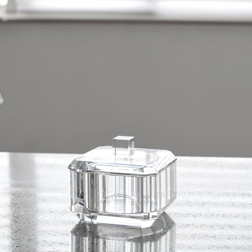 Marvala Crystal Makeup Storage Jars, Clear Candy Containers, Transparent Empty Storage Jar for Makeup, Loose Powder, Bath Salts, Vanity Organizer, Desk Decor for Rings