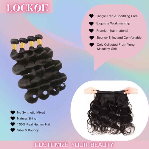 12A Human Hair Bundles 20 18 16 14 Inch Body Wave Bundle Human Hair 400g Brazilian 4 Bundles Sew in Hair 100% Unprocessed Hair Weave Deals Brazilian Quick Weave Natural Black Wavy Hair Extensions