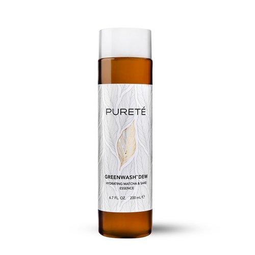 Pureté Greenwash Dew Essence infused with ECOCERT Matcha & Fermented Sake | Anti-Oxidant Hydrating Treatment Toner for Post-Cleansed Skin | Made in Japan | 6.7 oz.