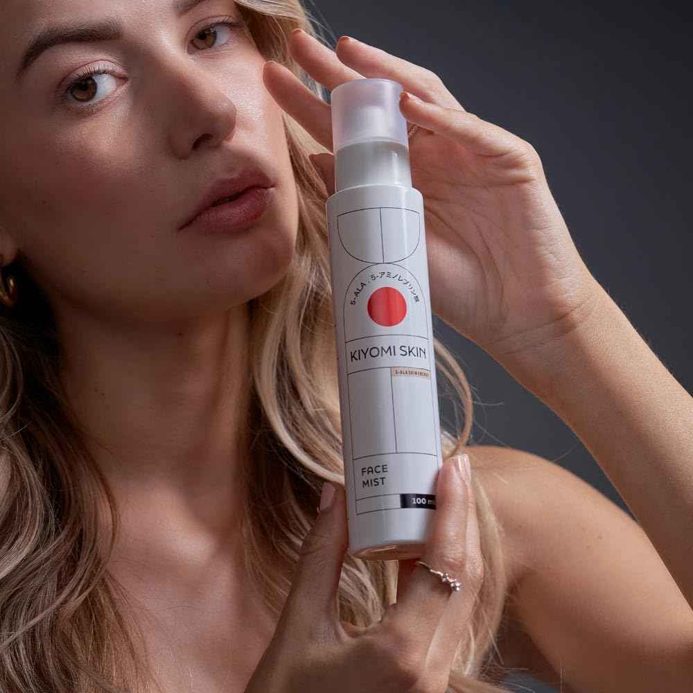 Kiyomi Skin Face Mist Moisturizer - Calming Facial Moisturizing Spray with 5-ALA, Hyaluronic Acid, Green Tea, Lavender - Fast-Absorbing Hydrating Antioxidant Spray for All Skin Types - 3.3 Fl Oz