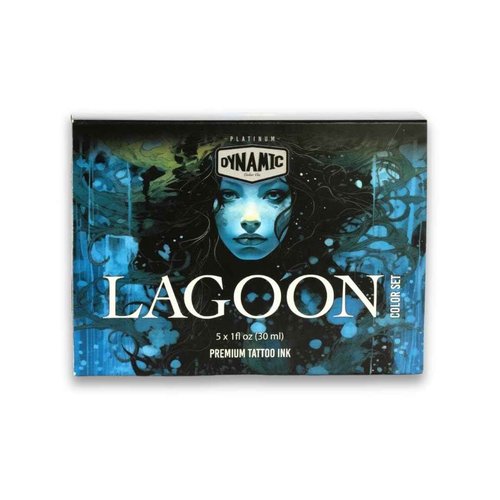 Dynamic Color Co- Tattoo Ink Set: Lagoon - Dive into Brilliance with 5 Vibrant Blue Shades (1 oz Each) from The Platinum Collection. Reach Compliant, Crafted in Spain. Since 1990