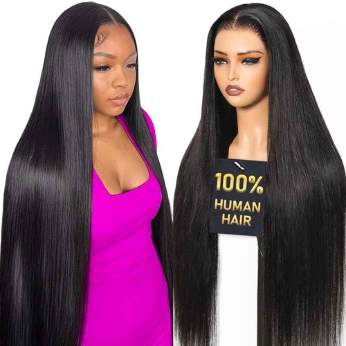 Dheridy 210% Density 6x4 Wear and Go Wigs,100% Human Hair, [2-Year Life, 205g], Straight Glueless Closure Wigs Human Hair Pre Plucked Pre Cut, Tiny Knots Middle Part Skinlike HD Lace Wig 24 Inch