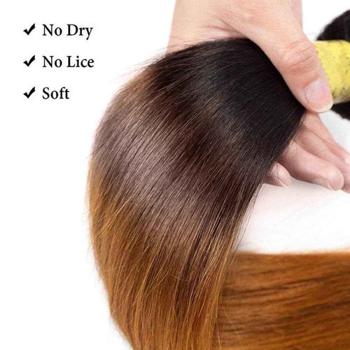 Condescension Brazilian Omber T1B/4/30 Human Hair Bundles 10 12 14 Inch Straight Hair 3 Bundles Human Hair 100% Unprocessed Remy Virgin Weave Hair for Women