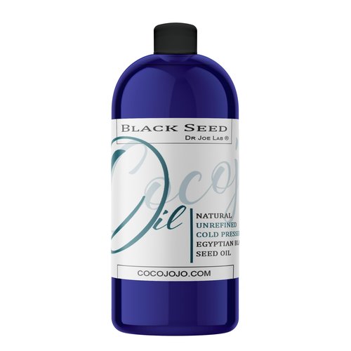 Dr Joe Lab Egyptian Black Seed Oil - Bulk 32 oz - Natural, Black Cumin, Unrefined, Kalonji, Cold Pressed, Extra Virgin, Blessed, Vegan, Non GMO - for Hair Skin