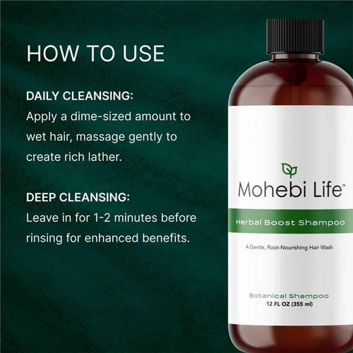 Mohebi Life Herbal Hair Shampoo for Men Formulated for Hair Health – DHT Support with Biotin, Saw Palmetto, and Other Natural Ingredints