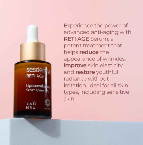 Sesderma RETI AGE Anti-Aging Serum | Retinol | First Signs of Aging | Anti-Wrinkle | Hydration | Firmness | Liposomal Serum, 1.0 fl oz