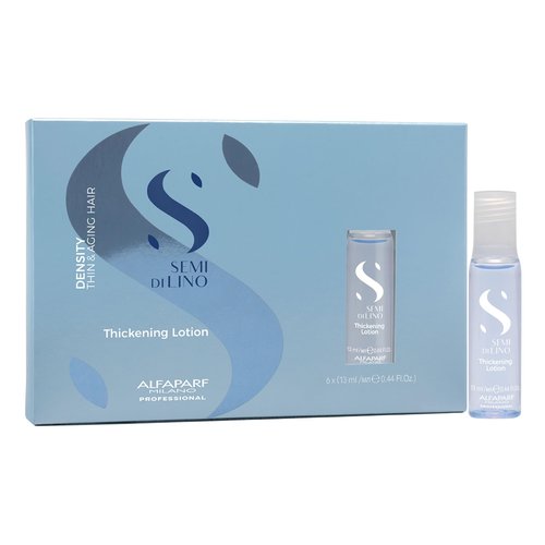 Alfaparf Milano Semi di Lino Density Thickening Leave-In Treatment for Thin Hair - Thermal Protection - Builds Body, Plumps Hair - Volumizing Hair Product - Youthful and Thicker Hair - 6 Vials