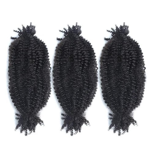 ARUKIHAIR Human Hair Springy Twist Hair Extensions 100% Human Hair Springy Afro Twist Hair Extensions Natural Color 20 Inch 100g
