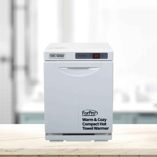 ForPro Warm & Cozy Hot Towel Warmer, Compact 5L Capacity Cabinet, Stainless Steel Rack, White