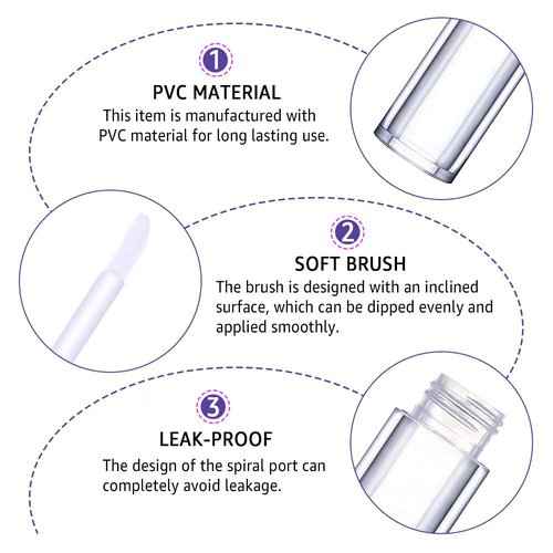 AMORIX 15ml Pink Cap Lip Gloss Tubes + 50pcs Lip Gloss Tubes with Wand