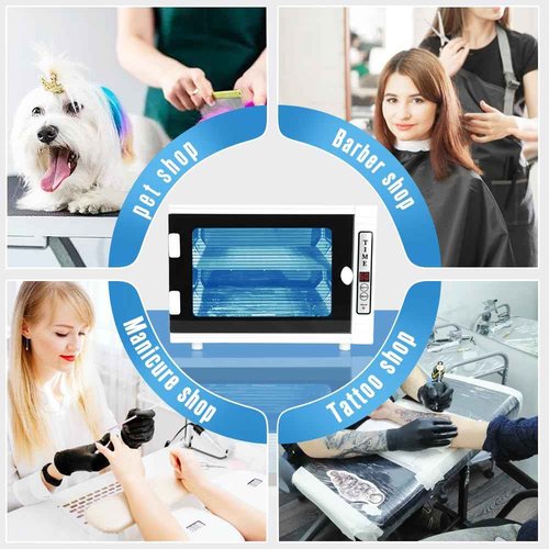 Nail Tool Cleaning Machine, 12L High Capacity Multi-Functional Nail Cleaner Box Manicure Tool Cleaning Cabinet Salon Equipment for Spa Beauty Home Metal Tools With Replaceable Lamp