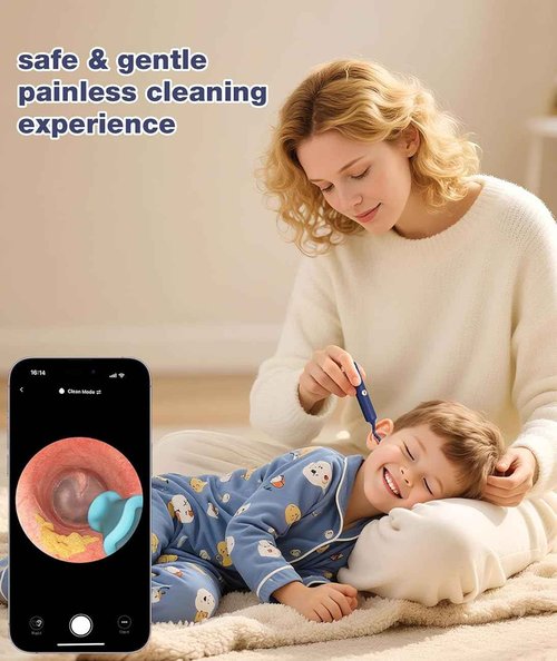 Ear Wax Removal Tool Camera, HD Visual Ear Cleaner with Flexible Otoscope & S-Shaped Silicone Head,WiFi Earwax Remover Kit with Tweezers, 21-in-1 Set for Family, Adults/Kids, Home & Travel