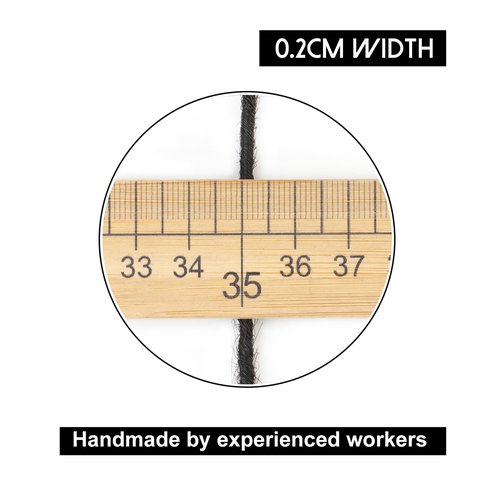 6inch 100 Strands 0.2cm Width 100% Human Hair Dreadlock Extensions, Full Handmade Loc Extensions Human Hair for Men Women Kids, Permanent Dread Extensions(Natural Black)