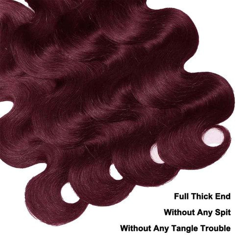 Burgundy Bundles Human Hair Body Wave 24 Inch Bundle Brazilian Hair Wine Red Body Wave Human Hair Extensions