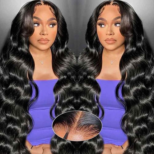 GUART 5x8 Glueless Wigs Human Hair Pre Plucked Pre Cut Body Wave 5x8 Hd Lace Closure Human Hair 180% Density Wear And Go Glueless Wigs Pre Cut(26inch)