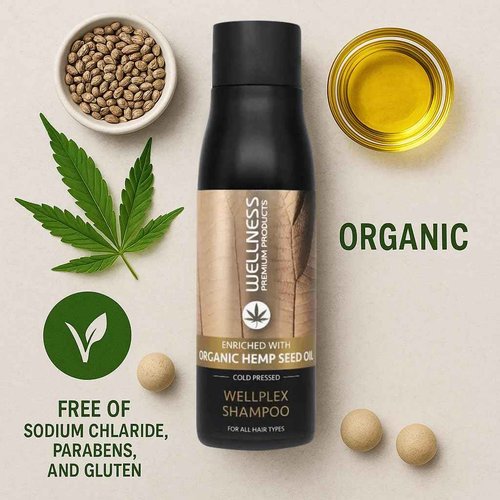 Wellness Premium Wellplex Hemp Infused Hair Repair Bundle | Includes Repair Shampoo & Rejuvenating Conditioner | Hydrates & Strengthens with Organic Hemp Seed Oil & Hyaluronic Acid | Vegan 2x500ml
