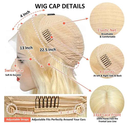 Royal Lady 613 Blonde Short Bob Wigs Human Hair 13x4 HD Lace Front Wigs for Women 150% Density Brazilian Virgin 613 Lace Front Human Hair Straight Bob Wigs Pre Plucked with Baby Hair 12 Inch