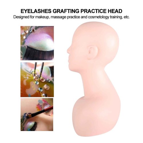 YFSAN Esthetics Mannequin Head with Shoulders, Multi Function Massage Makeup Practice Soft Mannequin Head Model Wig Hat Display